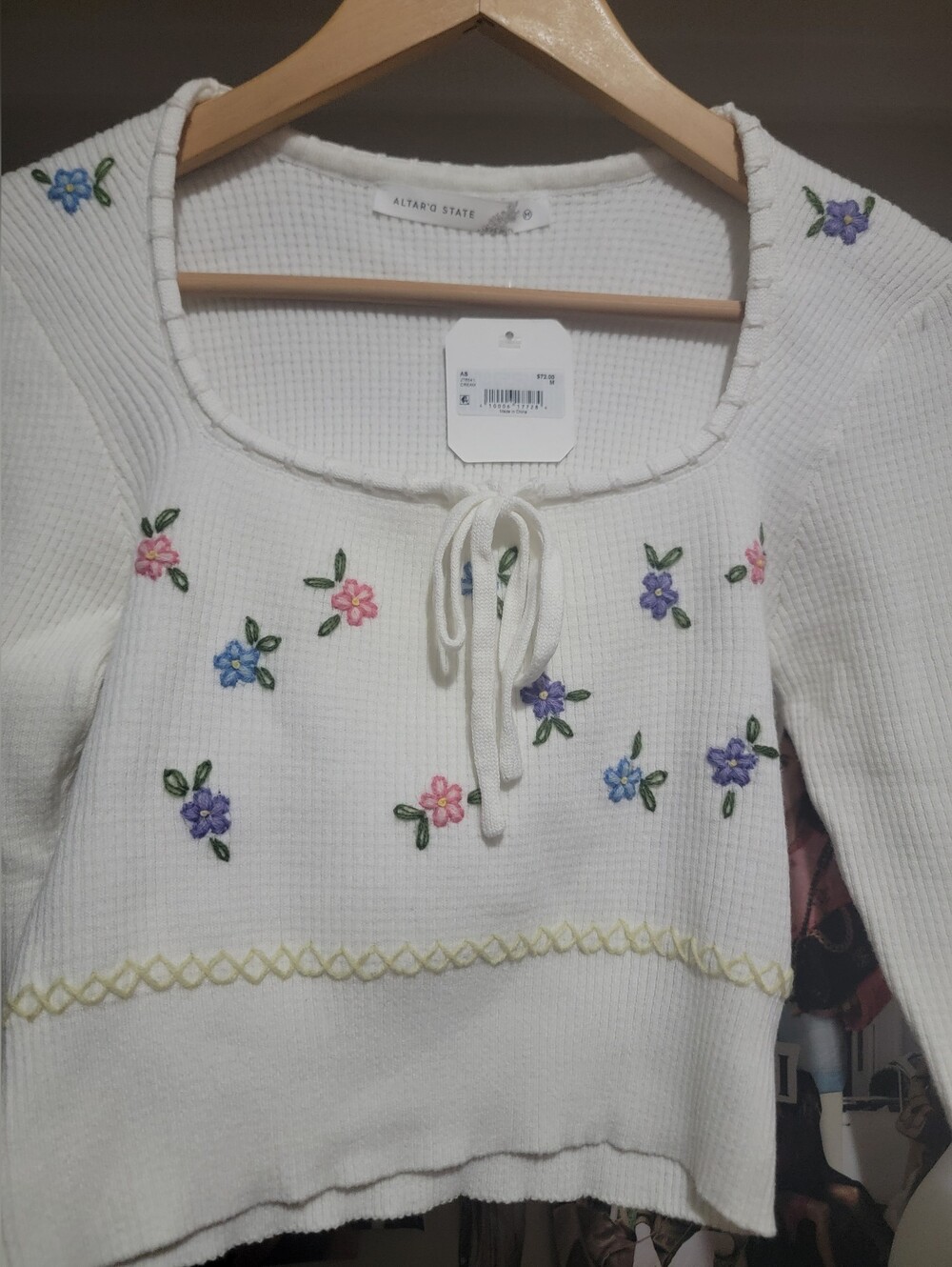 Altard State Viral Floral Knit Long Sleeve NWT - Picture 3 of 5